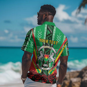 Personalised Afro Burkina Faso Hawaiian Shirt Coat Of Arms With Rose