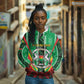 Personalised Afro Burkina Faso Hoodie Coat Of Arms With Rose