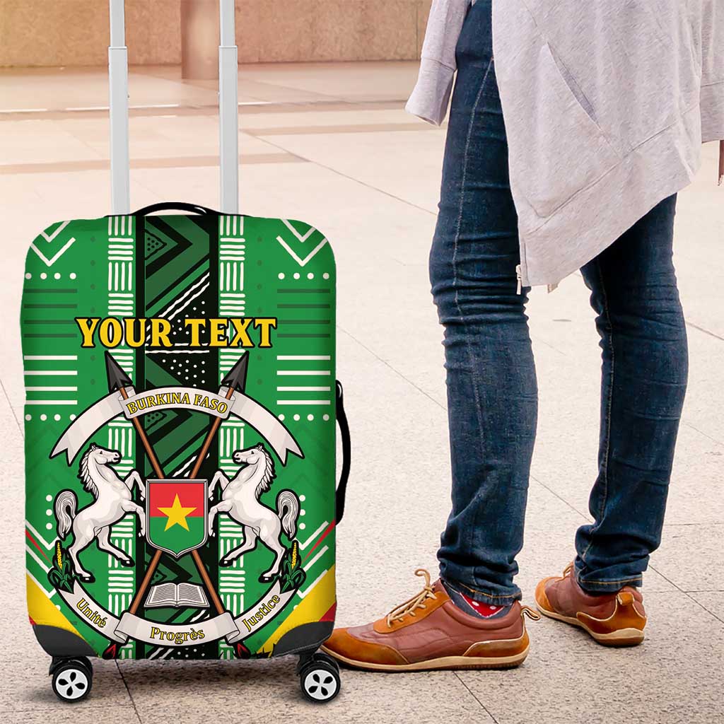 Personalised Afro Burkina Faso Luggage Cover Coat Of Arms With Rose