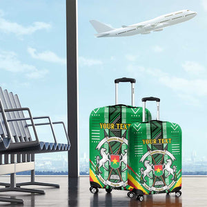Personalised Afro Burkina Faso Luggage Cover Coat Of Arms With Rose