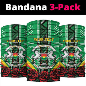 Personalised Afro Burkina Faso Neck Gaiter Coat Of Arms Rose LT15