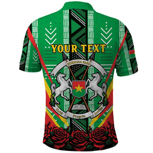Personalised Afro Burkina Faso Polo Shirt Coat Of Arms With Rose