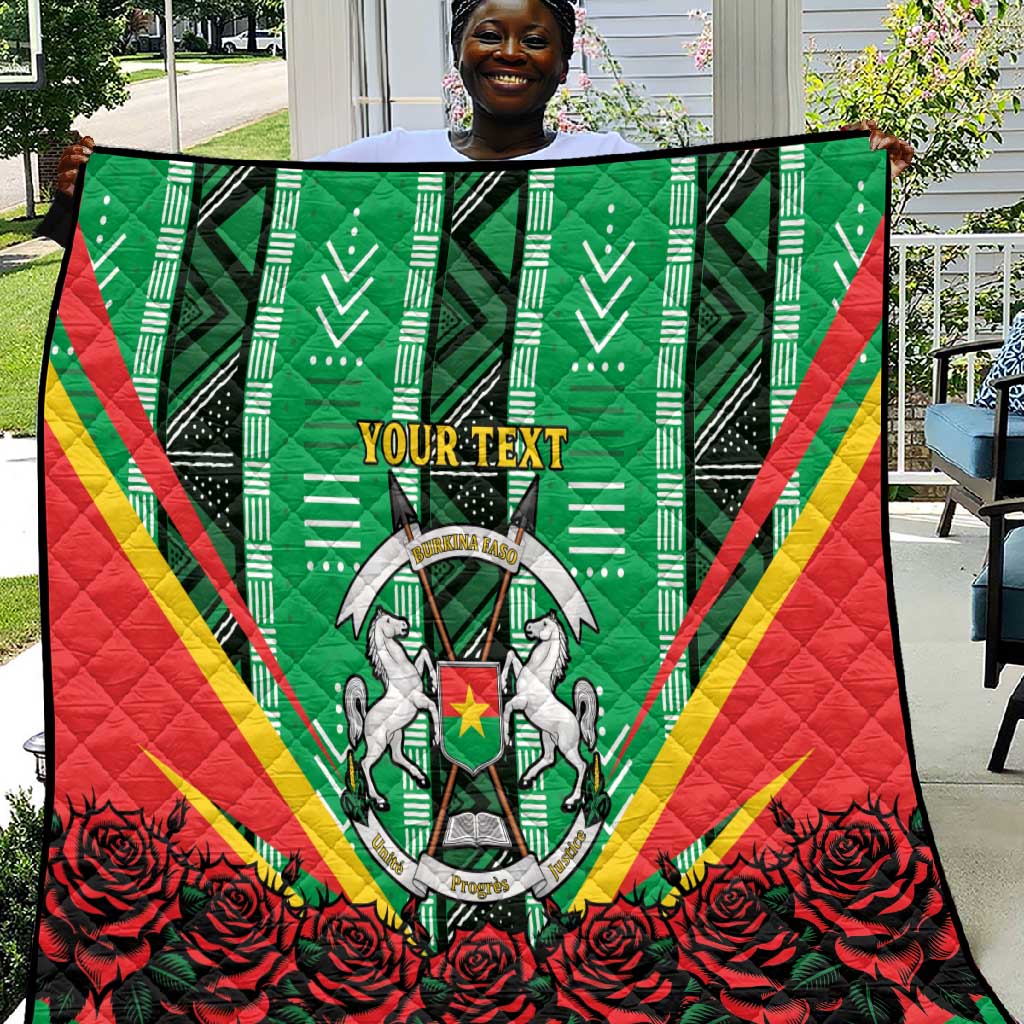 Personalised Afro Burkina Faso Quilt Coat Of Arms With Rose