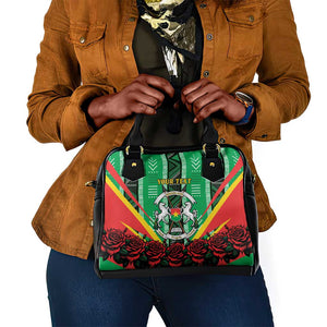 Personalised Afro Burkina Faso Shoulder Handbag Coat Of Arms With Rose