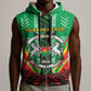 Personalised Afro Burkina Faso Sleeveless Zip Hoodie Coat Of Arms With Rose - African Pride