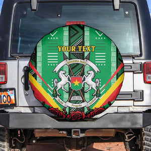 Personalised Afro Burkina Faso Spare Tire Cover Coat Of Arms With Rose