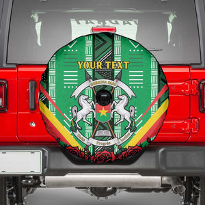 Personalised Afro Burkina Faso Spare Tire Cover Coat Of Arms With Rose
