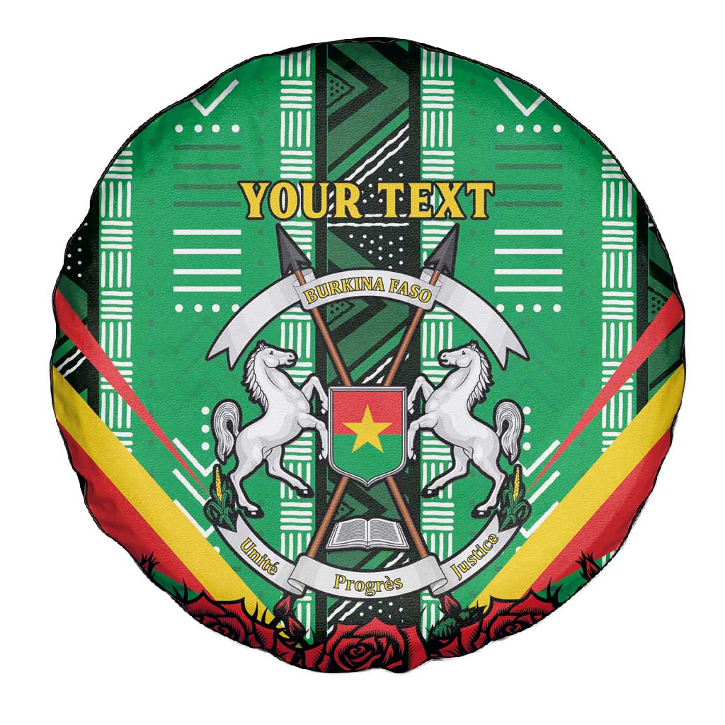 Personalised Afro Burkina Faso Spare Tire Cover Coat Of Arms With Rose