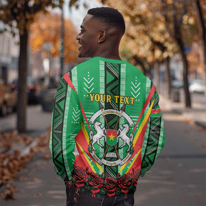 Personalised Afro Burkina Faso Sweatshirt Coat Of Arms With Rose