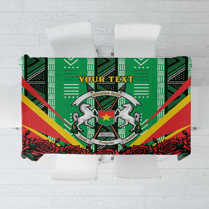 Personalised Afro Burkina Faso Tablecloth Coat Of Arms With Rose