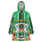 Personalised Afro Burkina Faso Wearable Blanket Hoodie Coat Of Arms With Rose