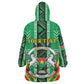Personalised Afro Burkina Faso Wearable Blanket Hoodie Coat Of Arms With Rose