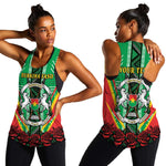 Personalised Afro Burkina Faso Women Racerback Tank Coat Of Arms With Rose