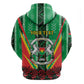 Personalised Afro Burkina Faso Zip Hoodie Coat Of Arms With Rose