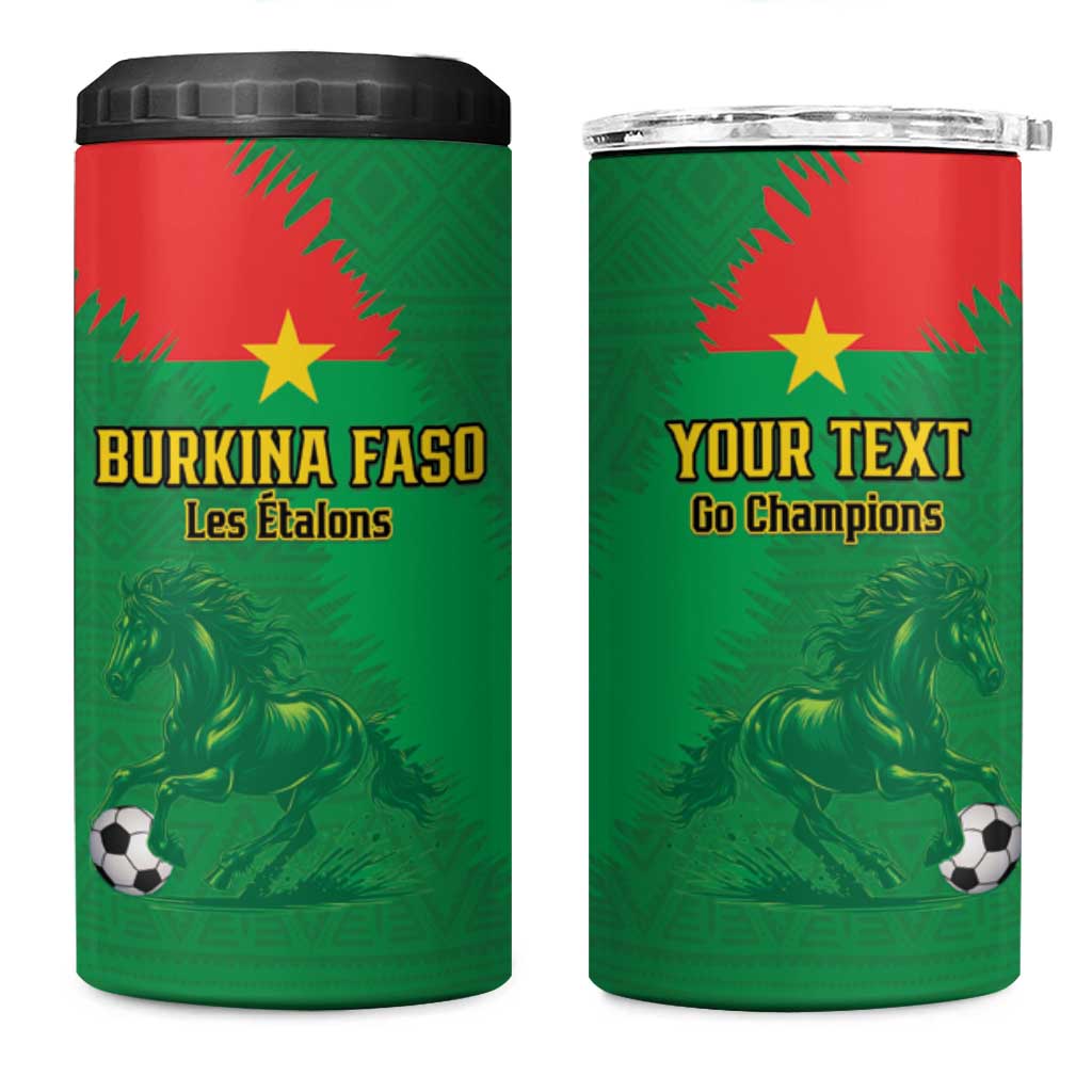 Burkina Faso Football Custom 4 in 1 Can Cooler Tumbler Go Stallions