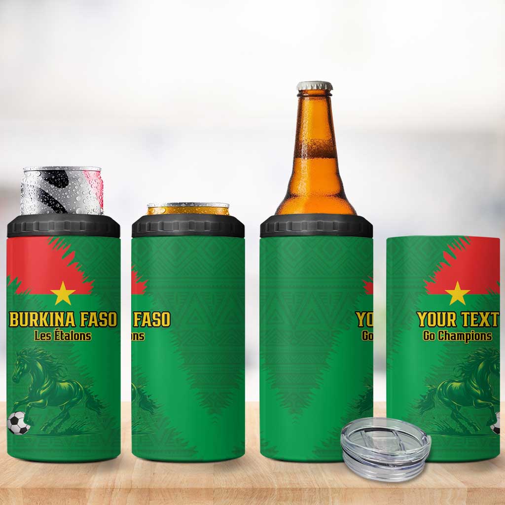 Burkina Faso Football Custom 4 in 1 Can Cooler Tumbler Go Stallions