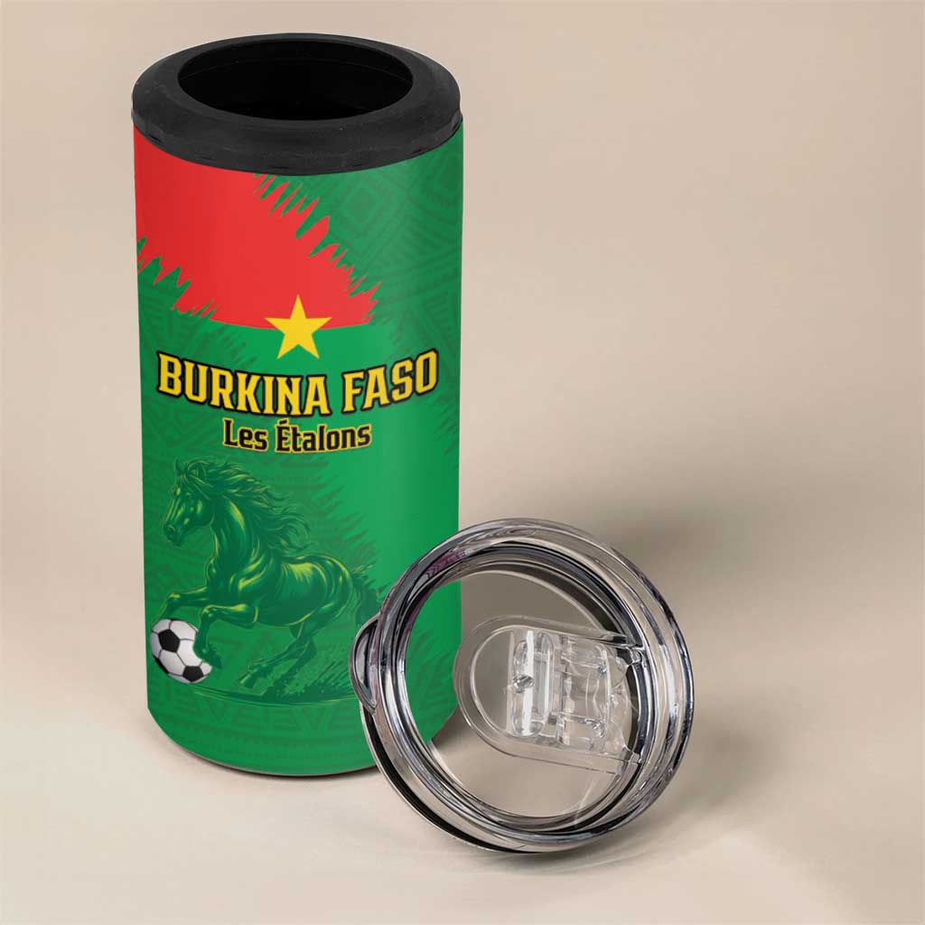 Burkina Faso Football Custom 4 in 1 Can Cooler Tumbler Go Stallions