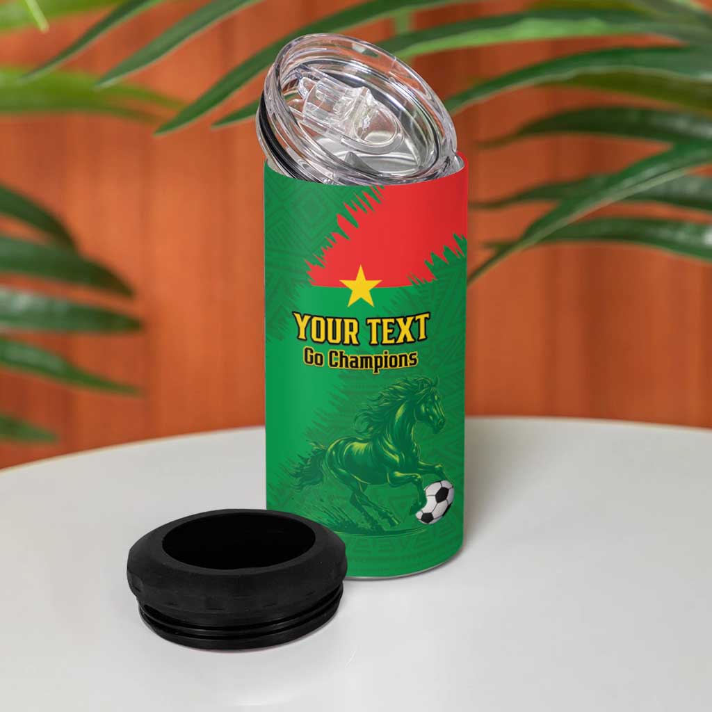 Burkina Faso Football Custom 4 in 1 Can Cooler Tumbler Go Stallions