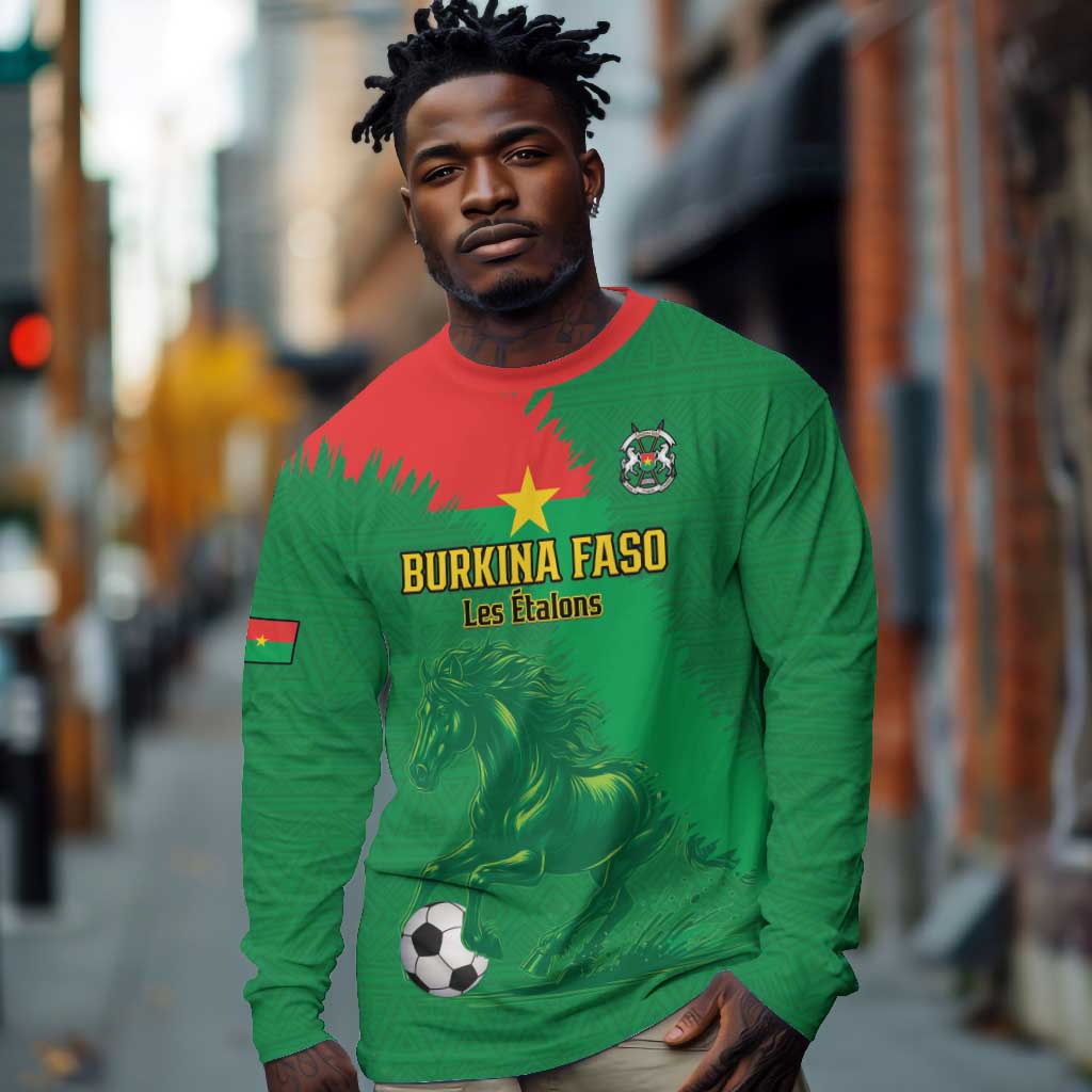 Burkina Faso Football Custom Long Sleeve Shirt Go Stallions