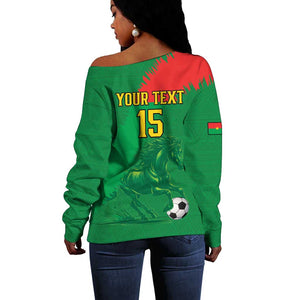 Burkina Faso Football Custom Off Shoulder Sweater Go Stallions