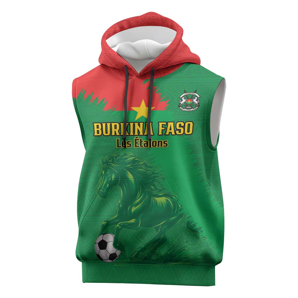 Burkina Faso Football Custom Sleeveless Hoodie Go Stallions - African Pride