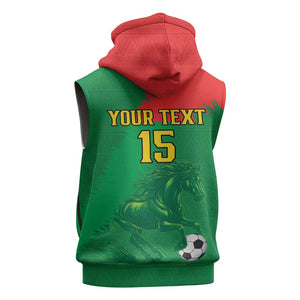 Burkina Faso Football Custom Sleeveless Zip Hoodie Go Stallions - African Pride