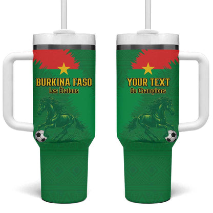 Burkina Faso Football Custom Tumbler With Handle Go Stallions