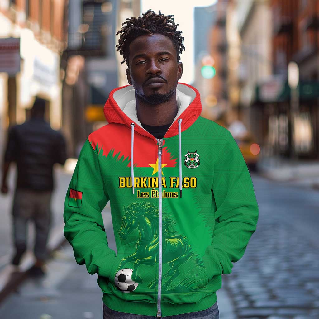 Burkina Faso Football Custom Zip Hoodie Go Stallions