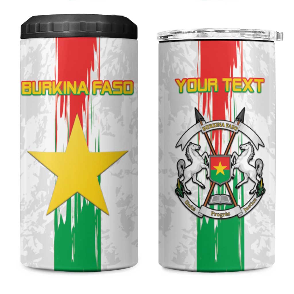 Burkina Faso Football Custom 4 in 1 Can Cooler Tumbler Go Champions