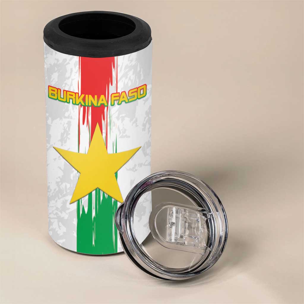 Burkina Faso Football Custom 4 in 1 Can Cooler Tumbler Go Champions