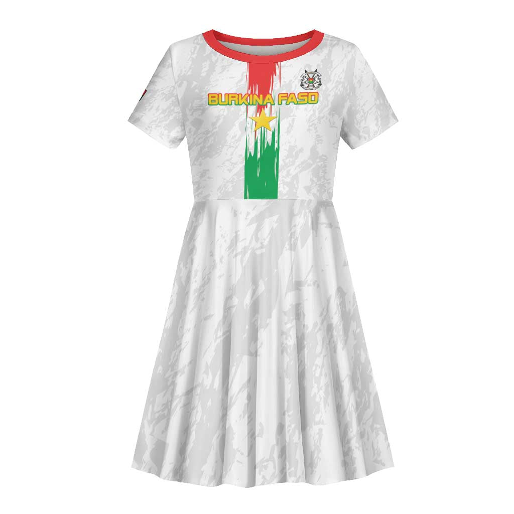 Burkina Faso Football Custom Kid Short Sleeve Dress Go Champions