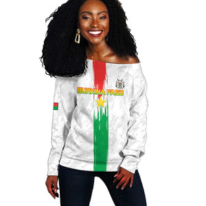 Burkina Faso Football Custom Off Shoulder Sweater Go Champions