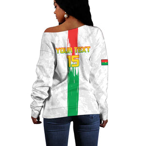 Burkina Faso Football Custom Off Shoulder Sweater Go Champions