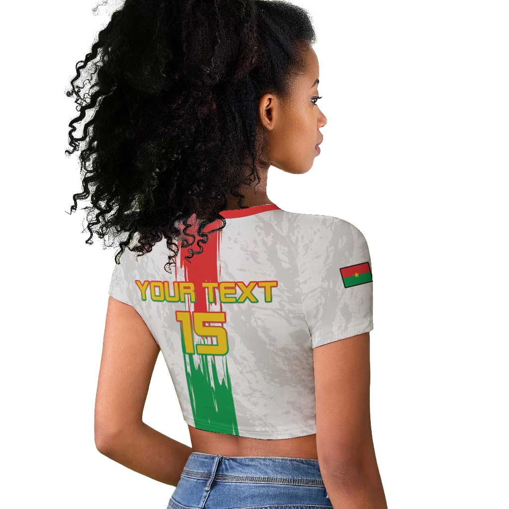 Burkina Faso Football Custom Raglan Cropped T shirt Go Champions