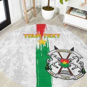 Burkina Faso Football Custom Round Carpet Go Champions