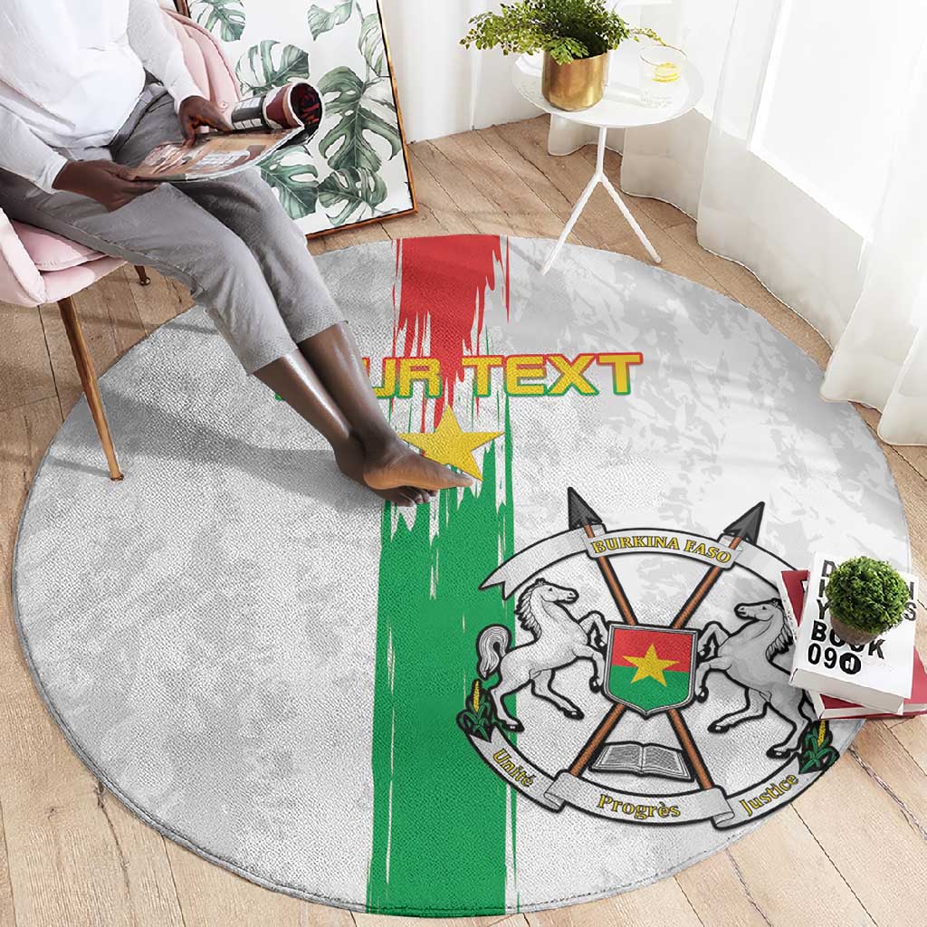 Burkina Faso Football Custom Round Carpet Go Champions