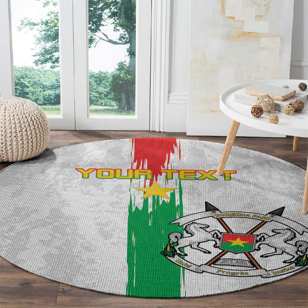 Burkina Faso Football Custom Round Carpet Go Champions