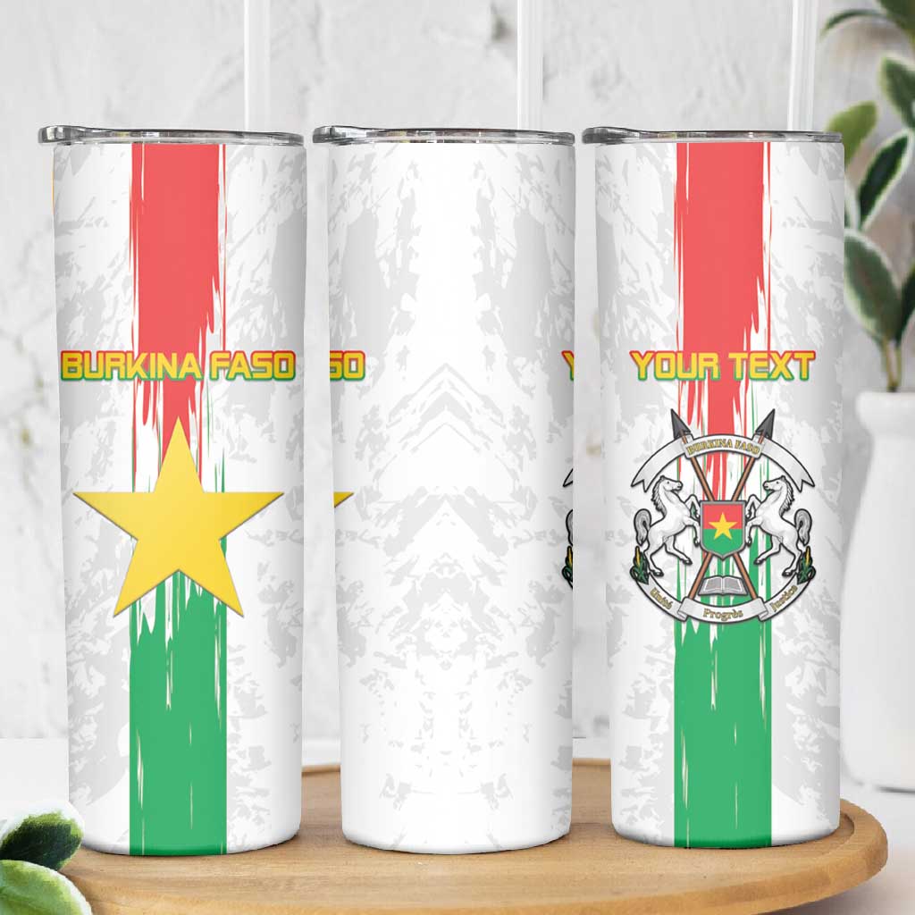 Burkina Faso Football Custom Skinny Tumbler Go Champions
