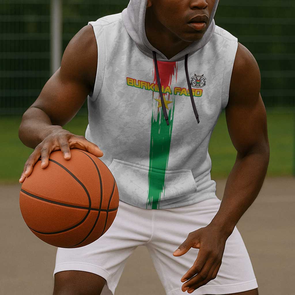 Burkina Faso Football Custom Sleeveless Hoodie Go Champions - African Pride