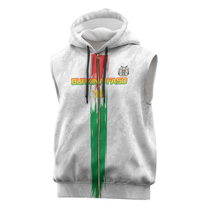 Burkina Faso Football Custom Sleeveless Zip Hoodie Go Champions - African Pride
