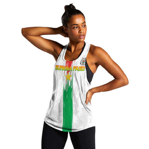 Burkina Faso Football Custom Women Racerback Tank Go Champions