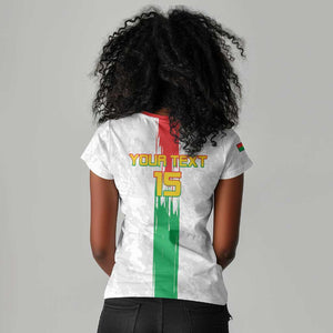 Burkina Faso Football Custom Women V-Neck T-Shirt Go Champions