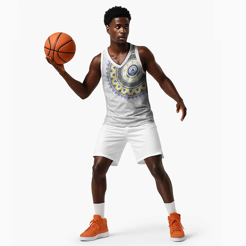 Cape Verde African Tribal Pattern Basketball Jersey Chest Arm Tattoo - African Pride