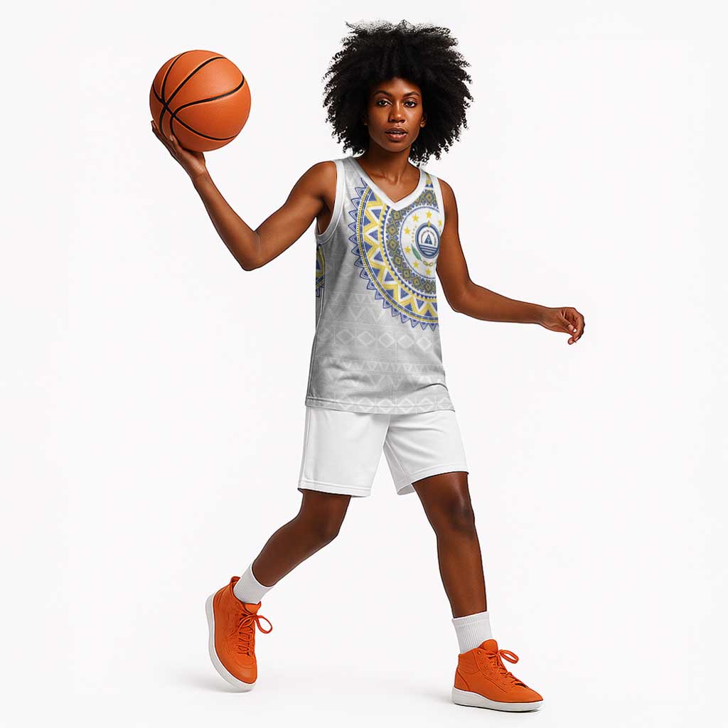 Cape Verde African Tribal Pattern Basketball Jersey Chest Arm Tattoo - African Pride