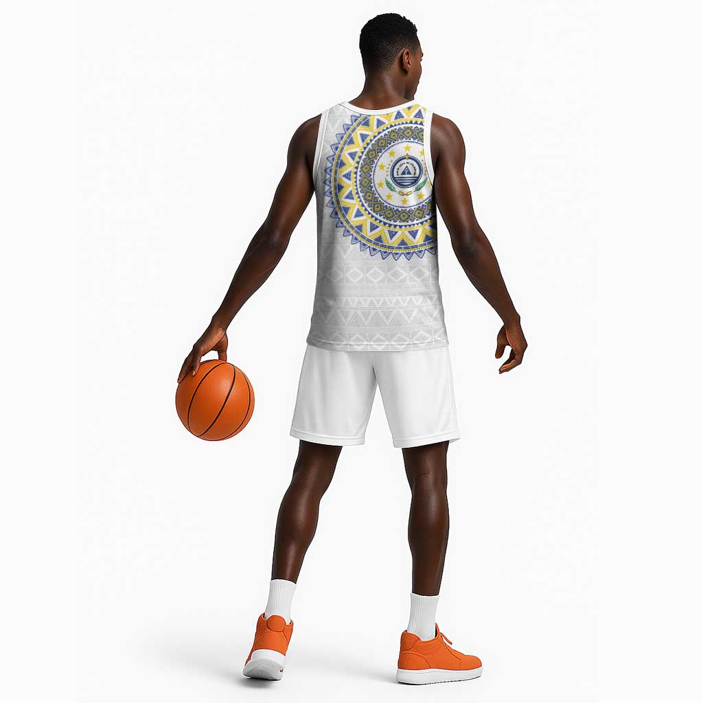 Cape Verde African Tribal Pattern Basketball Jersey Chest Arm Tattoo - African Pride