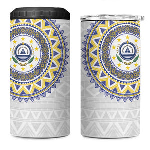 Cape Verde African Tribal Pattern 4 in 1 Can Cooler Tumbler Chest Arm Tattoo