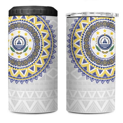 Cape Verde African Tribal Pattern 4 in 1 Can Cooler Tumbler Chest Arm Tattoo