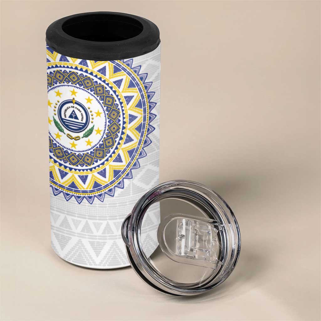 Cape Verde African Tribal Pattern 4 in 1 Can Cooler Tumbler Chest Arm Tattoo