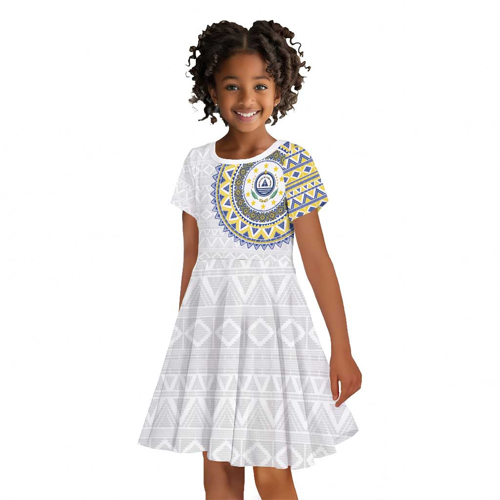 Cape Verde African Tribal Pattern Kid Short Sleeve Dress Chest Arm Tattoo