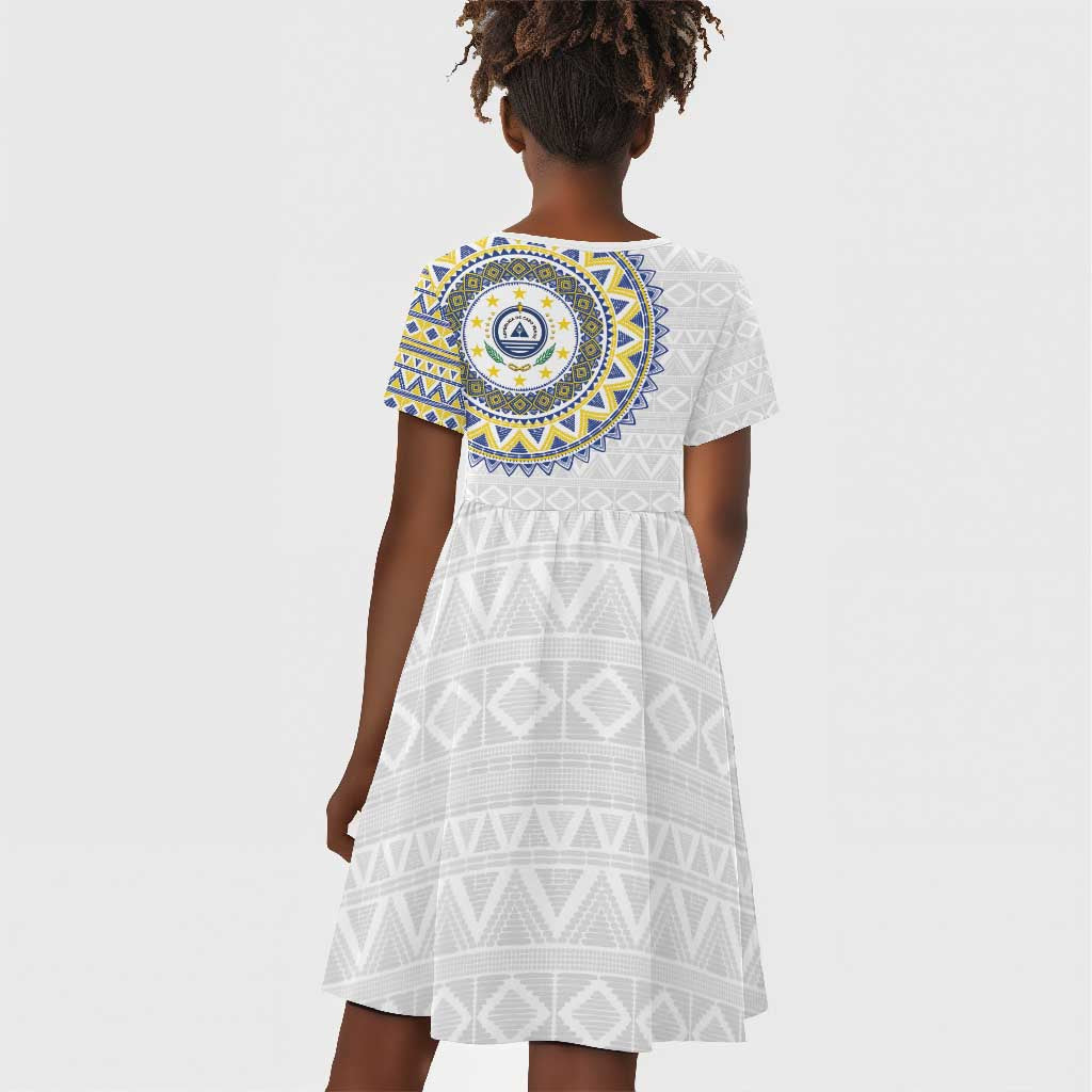 Cape Verde African Tribal Pattern Kid Short Sleeve Dress Chest Arm Tattoo